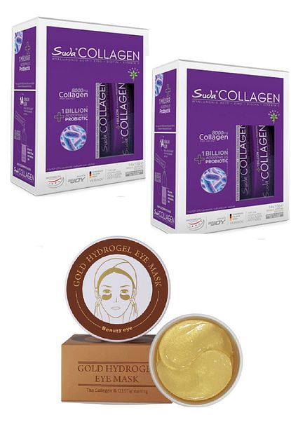 suda collagen probiotic 10 gr x 14 sase 2 adet karpuz aromali 30 gunluk altin goz maskesi fiyati yorumlari trendyol