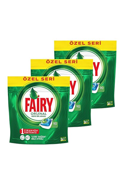 Fairy Orijinal Hepsi Bir Arada 270 Yikama Bulasik Makinesi Deterjani Kapsulu 90x3 Trendyol