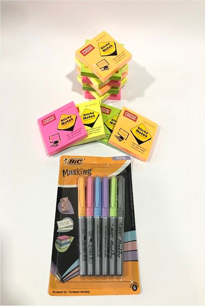 Cisobi 4lu Post It Not Kagidi Renkli Ve Marking Pastel Renkli Kalemler Trendyol