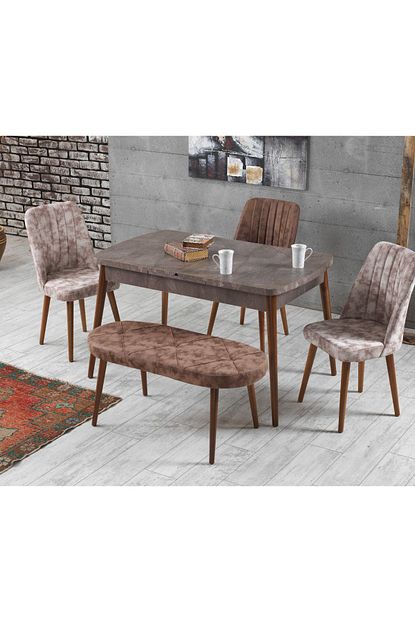 Mymassa Elit Luks Goridon Acilabilir Mutfak Masasi Ve Polo Sandalye Takimi Benchli Trendyol