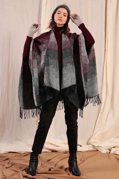 Moda Gulay Kadin Bordo Ebruli Desenli Panco Trendyol