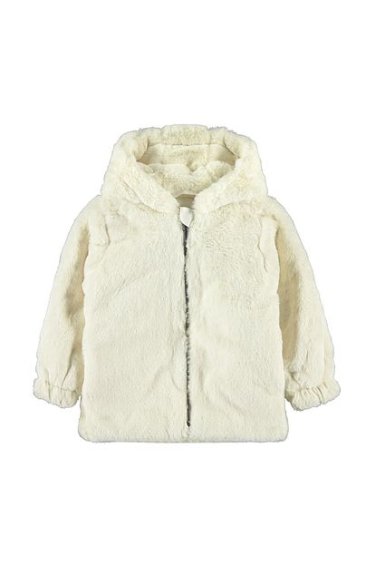 Civil Girls Kiz Cocuk Kapusonlu Mont 2 5 Yas Ekru Trendyol