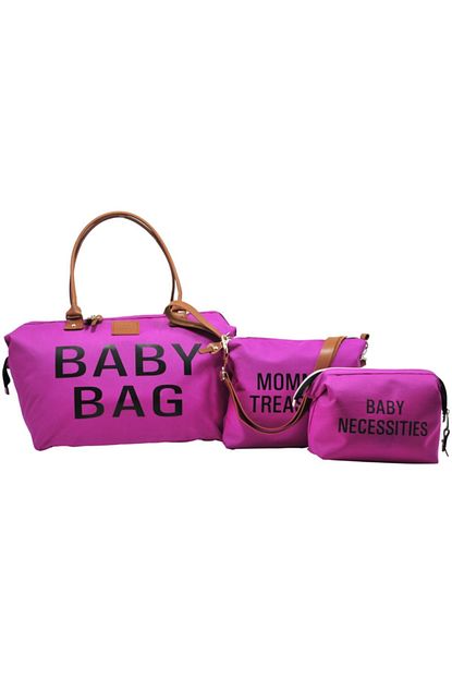 babysi baby bag tasarim 3 lu set fusya anne bebek bakim ve kadin cantasi fiyati yorumlari trendyol