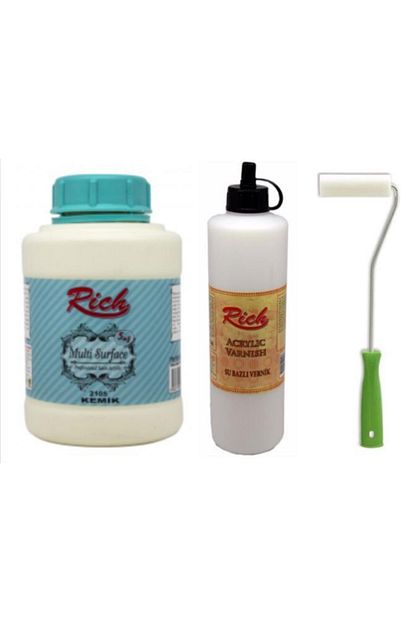 rich boya rich multi surface her yuzey icin akrilik boya 1750 gr 2105 kemik 500 cc vernik rulo firca fiyati yorumlari trendyol