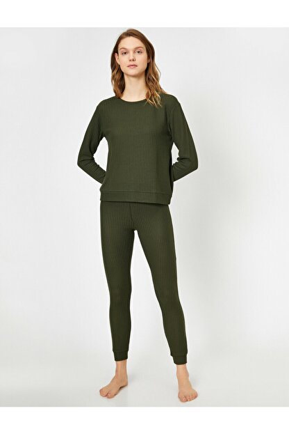 Koton Kadin Yesil Dar Kesim Pijama Alti Fiyati Yorumlari Trendyol