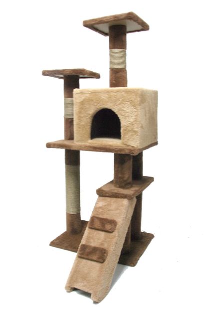 tiger pets miss cat luks kedi evi ve tirmalama kahverengi 55x45x130 cm fiyati yorumlari trendyol