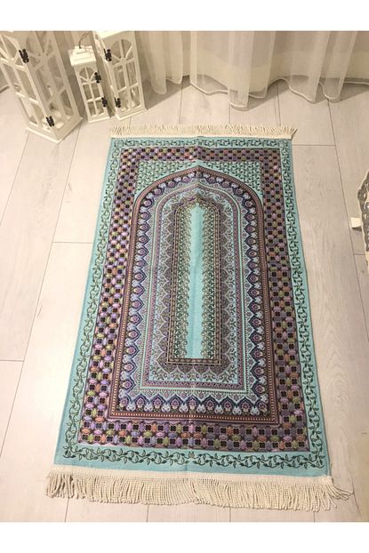 deger aksesuar mavi luks kabartmali ceyizlik motif hali seccade fiyati yorumlari trendyol