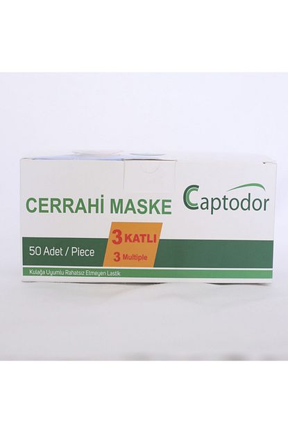 Captodor Cerrahi Maske 50 Adet Genis Lastikli Telli Kokusuz Fiyati Yorumlari Trendyol