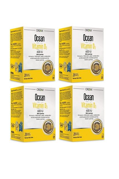 orzax ocean vitamin d3 600 iu sprey 20 ml x4 adet fiyati yorumlari trendyol
