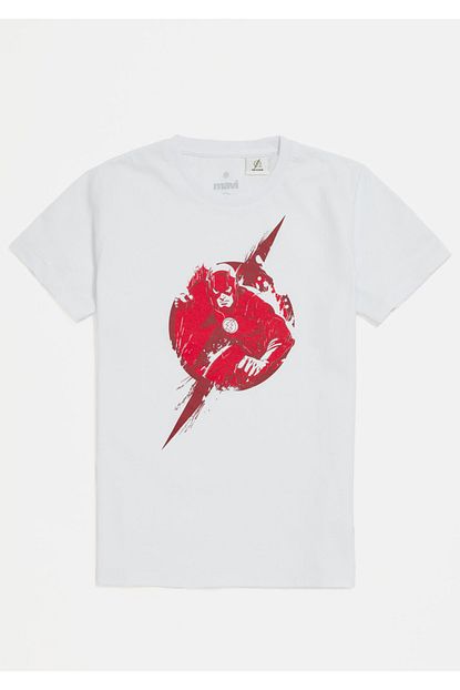 Mavi Cocuk Flash Baskili Beyaz T Shirt Trendyol