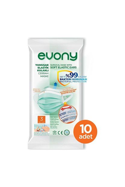 evony 3 katli filtreli burun telli cerrahi maske 240 li set 24pk 10 yumusak elastik kulakli fiyati yorumlari trendyol