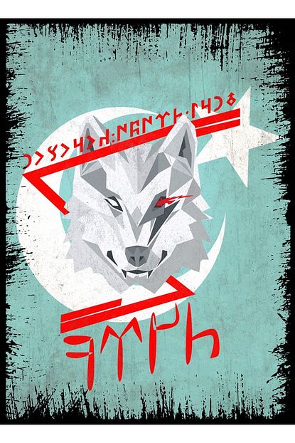 ahsap tablo kurt turk poster