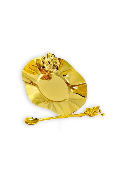 Imalat Iva Japon Gulu Gold Bardak Altligi Ve Cay Kasigi Seti Tekli Trendyol