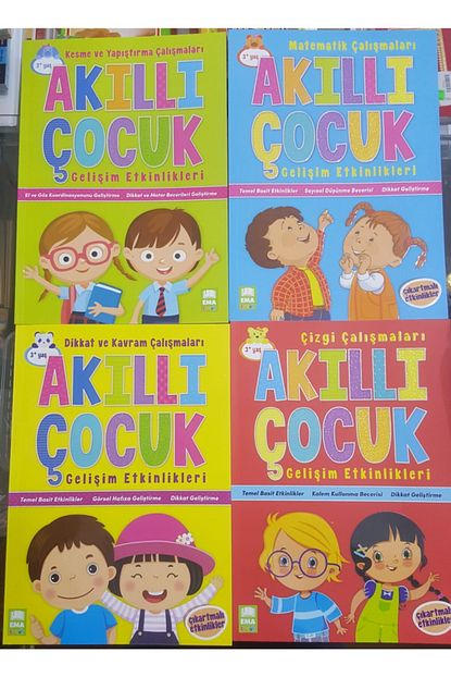 Ema Yayinlari Vatan Kitabevi Akilli Cocuk Gelisim Etkinlikleri Seti 4 Kitap Set Cikartmali Trendyol