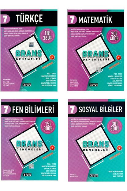 Isleyen Zeka Yayinlari Isleyen Zeka 7 Sinif Turkce Matematik Fen Sosyal Deneme Set Trendyol