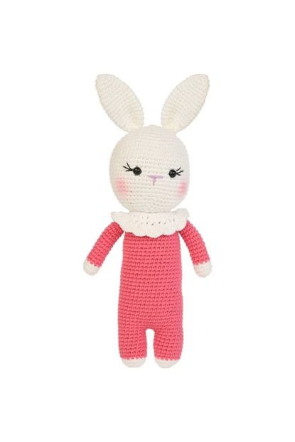 pembe tavsan amigurumi 30 cm