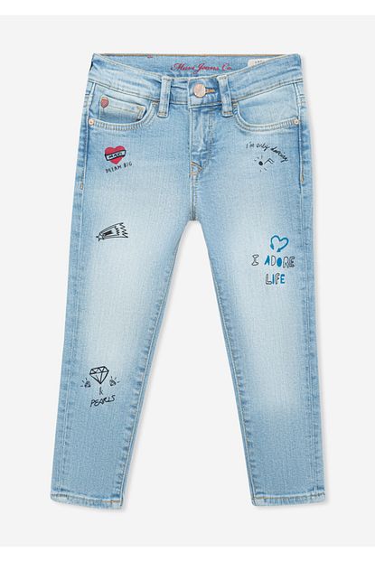 Mavi Lara Baskili Mavi Cocuk Jean Pantolon Trendyol
