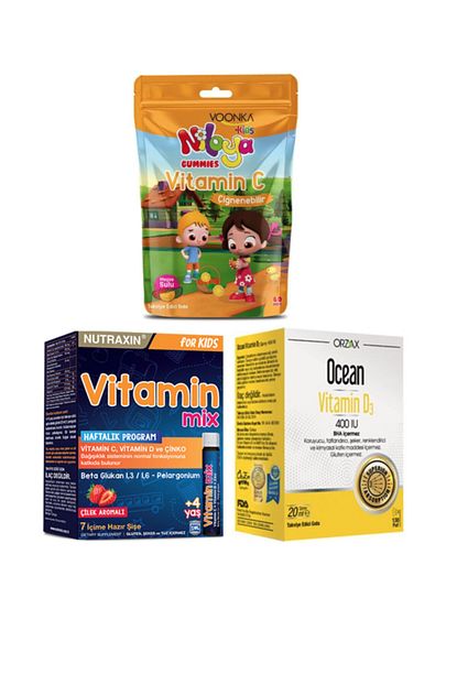 Voonka Cocuklar Icin Kis Seti C Vitamini 60 Tablet Meyve Sulu Vitamin Mix D3 400iu 20ml Sprey Trendyol