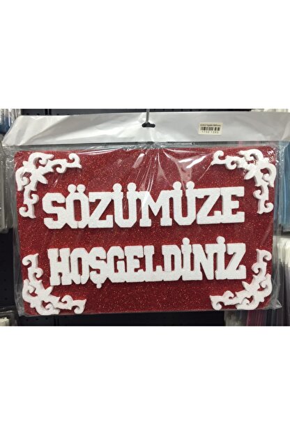 Organizasyon Pazari Sozumuze Hosgeldiniz Kirmizi Strafor Kapi Susu Trendyol