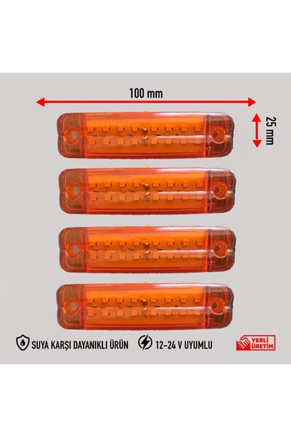 ar oto aksesuar parmak led lamba turuncu 4 adet fiyati yorumlari trendyol