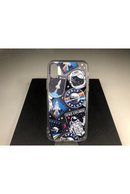 iphone x xs uzay space baskili seffaf silikon kilif cesitleri orijinal