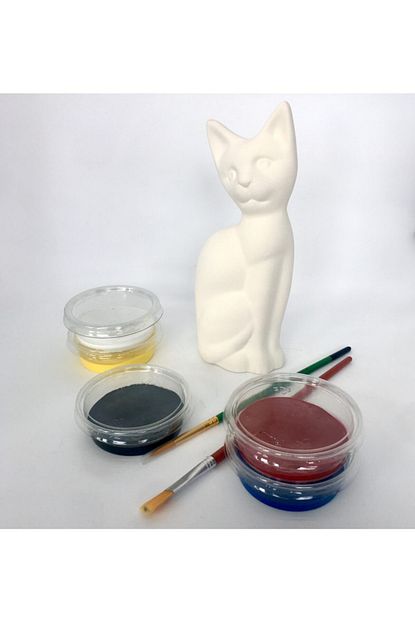 Wapiyon Seramik Kedi Boyama Kiti Trendyol