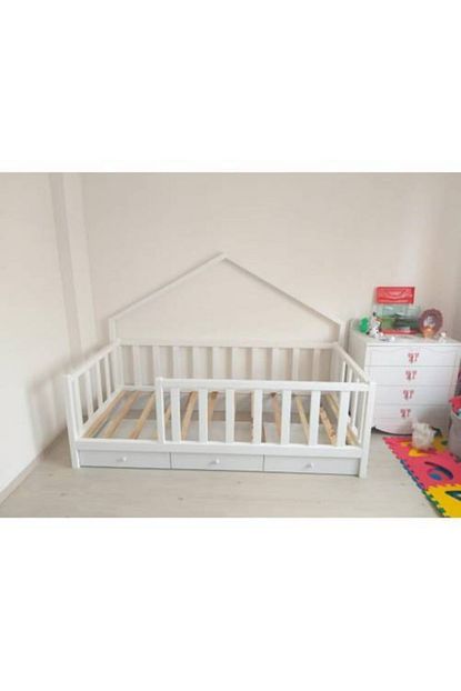 deniz mobilya beyaz subazli boyali 3 cekmeceli montessori yatak 90x190 fiyati yorumlari trendyol