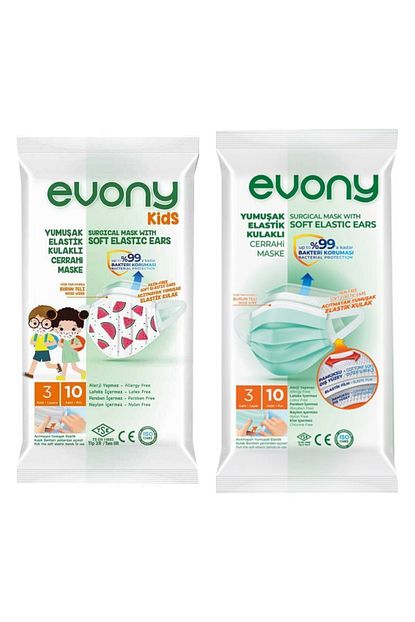 evony 50 adet yetiskin maske 10 adet cocuk maske fiyati yorumlari trendyol