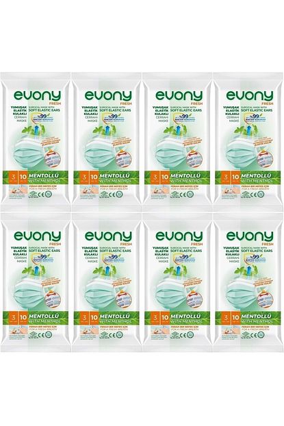Evony Paketler Halinde 80 Adet Mentollu Maske Fiyati Yorumlari Trendyol