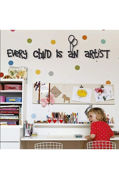 Kanvassepeti Every Child Is An Artist Ahsap Duvar Susu Cocuk Odalari Icin Trendyol