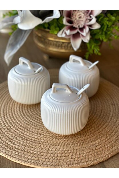 Rossev Beyaz Porselen Kapakli Kavanoz Seti 3 Lu Fiyati Yorumlari Trendyol