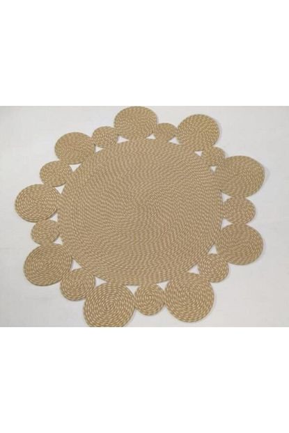 Kilim Dukkanim Tek Renk El Orgusu 100x100 Olculu Yuvarlak Hasir Jut Orgu Kilim Trendyol
