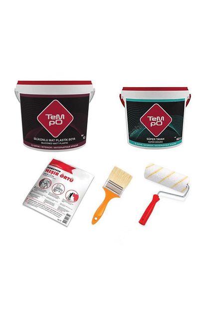 Tempo Silikonlu Mat Ic Cephe Boya 10 Kg Tempo Tavan Boya 3 5 Kg Boya Seti Renk Leylak Trendyol