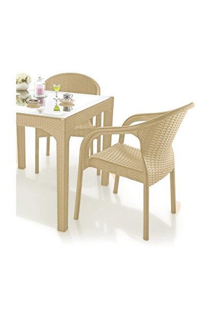 Holiday Ege Rattan Camli Bahce Balkon Masa Takimi 4 Sandalyeli Trendyol