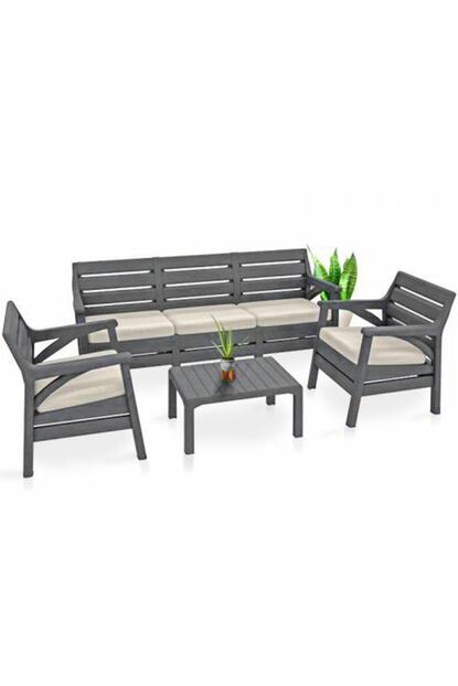 Cook Garden Gri 3lu Bahce Mobilyasi Balkon Takimi Ve Oturma Grubu Trendyol