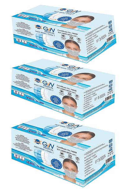 Gvn Medikal Gvn Meltblown Kumas Face Mask Cerrahi 3 Katli Telli Agiz Yuz Koruyucu Maske 50 Li 3 Kutu Fiyati Yorumlari Trendyol