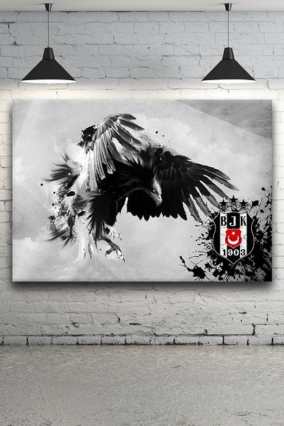 besiktas kara kartal kanvas tablo