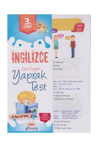 Gunes Yayin Dagitim 3 Sinif Ingilizce Cek Kopar Yaprak Test Yeni Trendyol