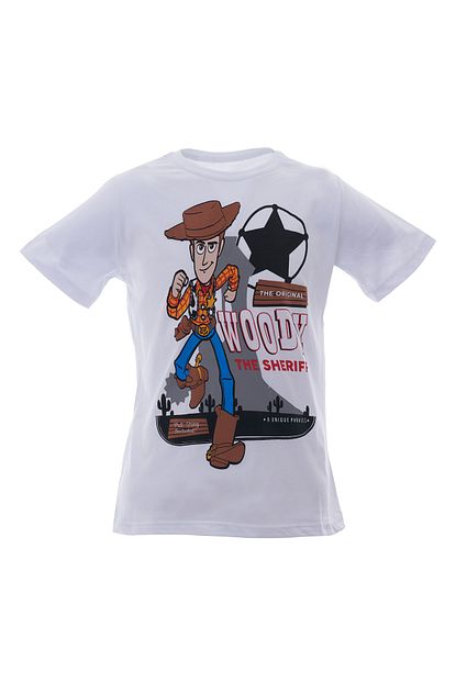 Acarkids Erkek Cocuk Tisort Woody Baskili T Shirt 5 8 Yas Beyaz Trendyol