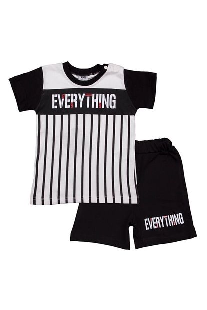 Cillim Every Thing Cizgili Beyaz Sortlu Bebek Takim Trendyol