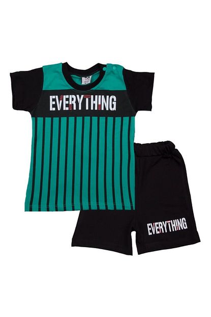 Cillim Every Thing Cizgili Yesil Sortlu Bebek Takim 18926 Trendyol