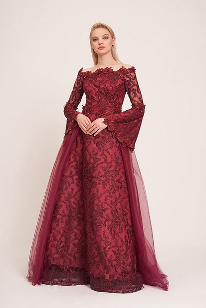 La Vita E Bella Bordo Kadin Abiye Elbise Trendyol