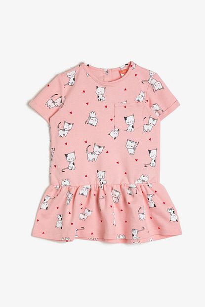 Koton Kids Pembe Desenli Kiz Bebek Elbise Trendyol