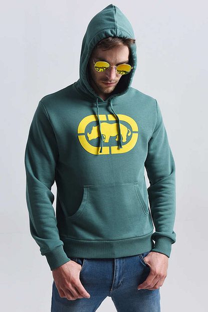 Ecko Unltd Yesil Erkek Baskili Kapusonlu Sweatshirt Porto Hoodie Trendyol