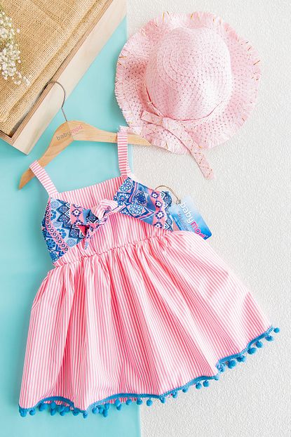 Babymod Kanavice Desenli Poplin Kumas Kiz Cocuk Yazlik Elbise Trendyol