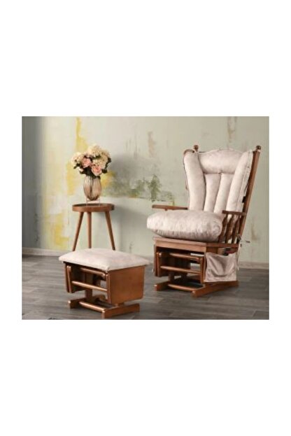 Atasoy Mobilya Sallanir Koltuk Tv Sandalyesi Emzirme Koltugu Puflu Baba Dinlenme Koltugu Trendyol