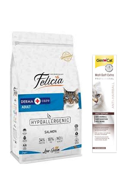 Felicia Az Tahilli Somonlu Yetiskin Kedi Mamasi 2 Kg Gimcat Anti Hairball Malt Paste Kedi Macunu 100 Gr Trendyol