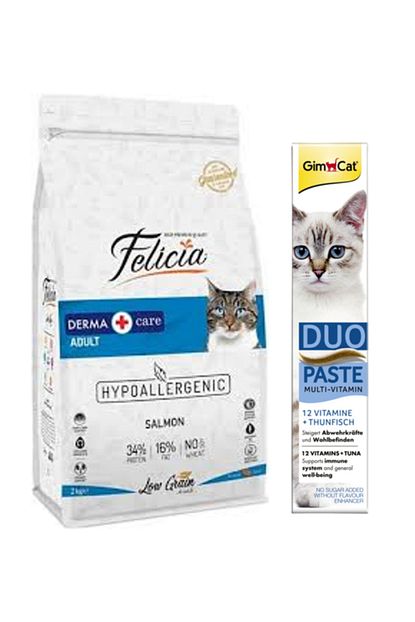 Felicia Az Tahilli Somonlu Yetiskin Kedi Mamasi 2 Kg Gimcat Duo Paste Tuna Balikli Multi Vitamin 50 Gr Trendyol