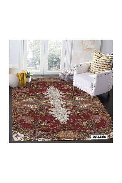 Cappio Hali Dijital Baski Bordo Figurlu Hali Dhl560 Trendyol