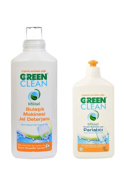 green clean bitkisel jel bulasik makinesi deterjani organik parlatici set fiyati yorumlari trendyol